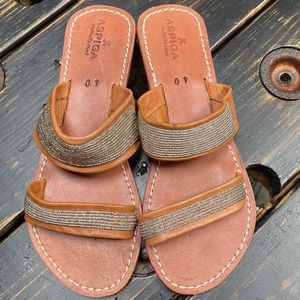 Aspiga Leather Two-Banded Sandals